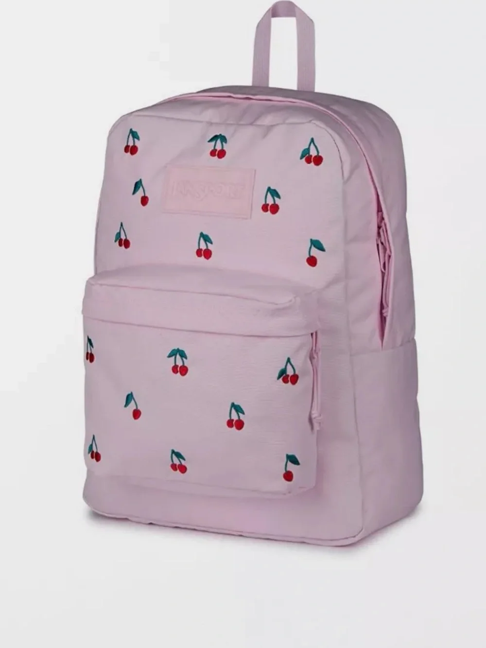 Jansport Pink Backpack with Cherry Print